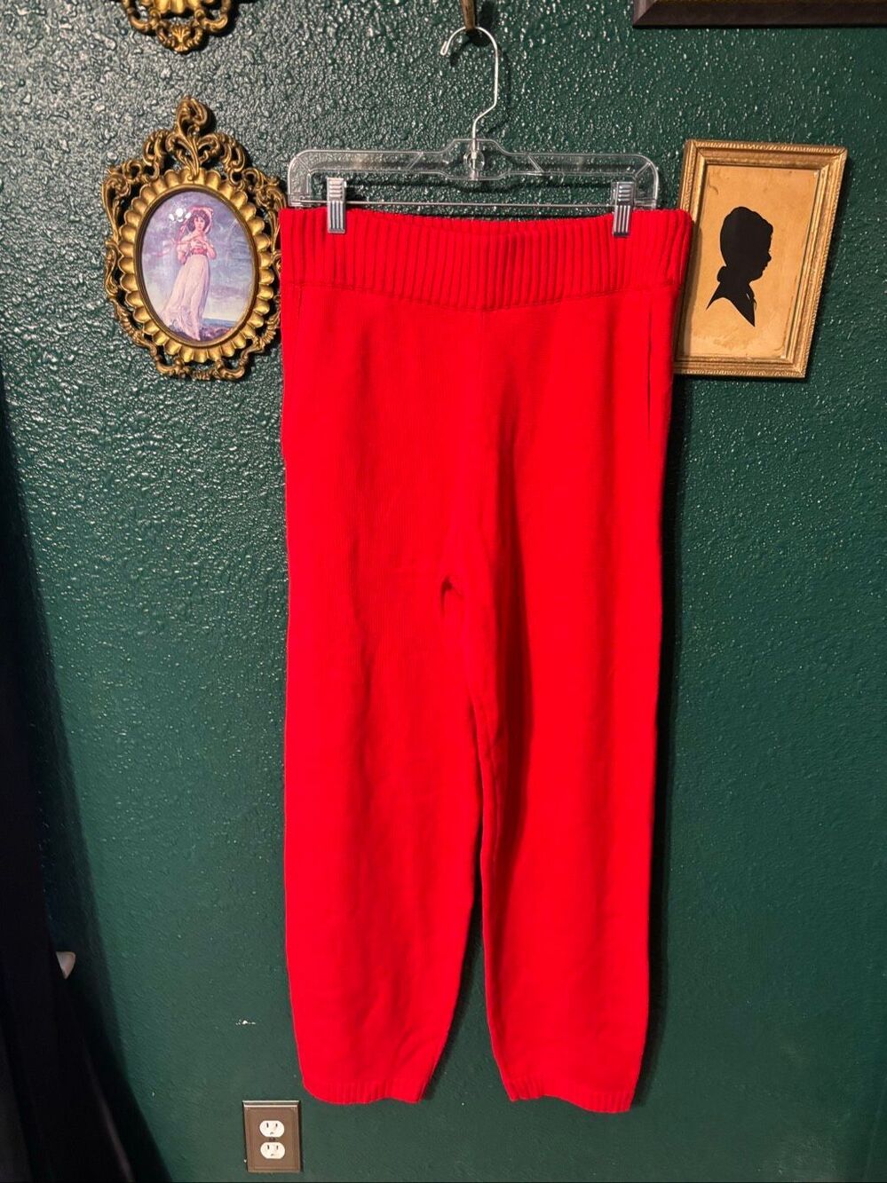 PINK X FRANKIES BIKINIS RED KNIT LOUNGE PANTS SZ MEDIUM NWT